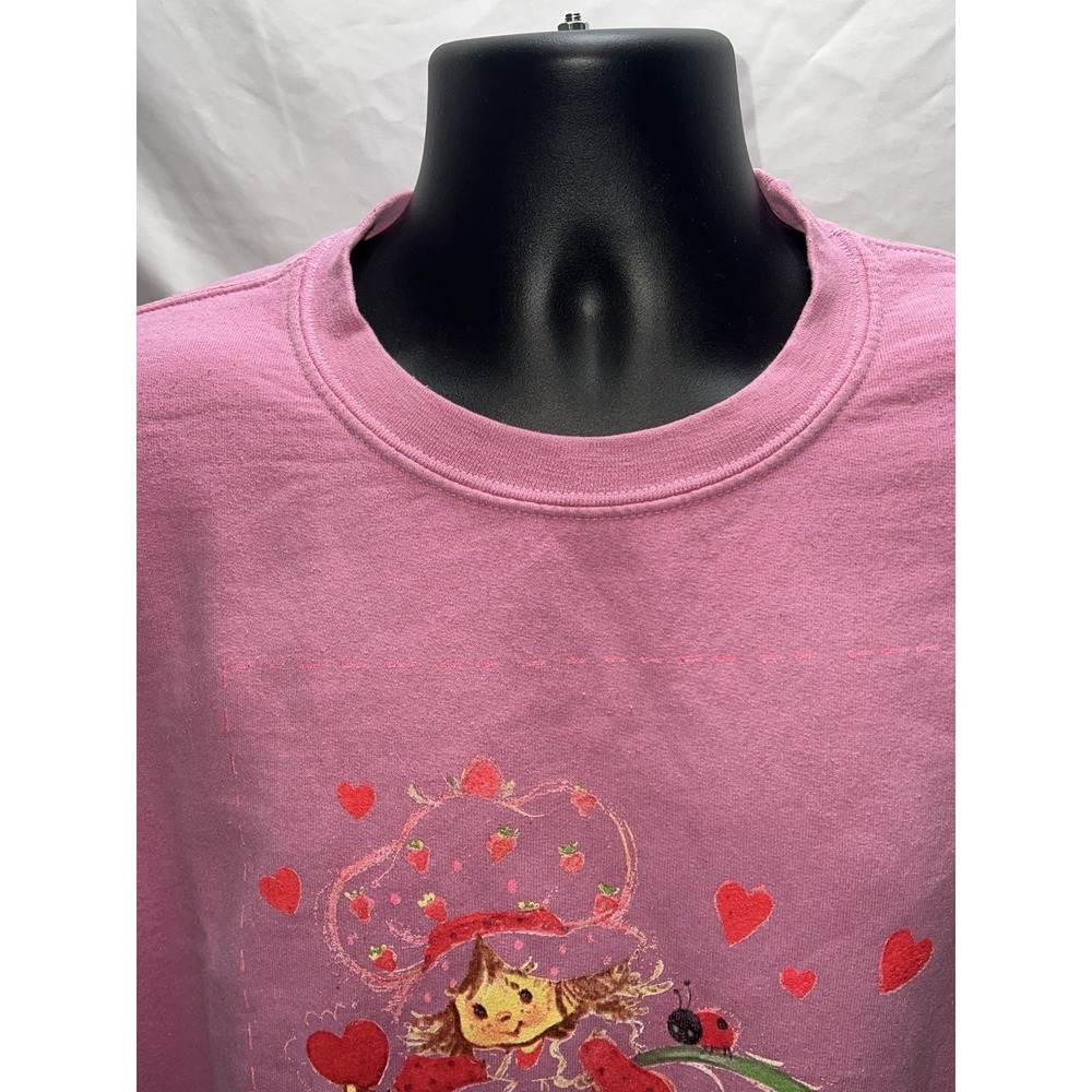 Pink Strawberry Shortcake Berry Christmas Sweatshirt Oversized 2XL Gildan - Picture 3 of 15